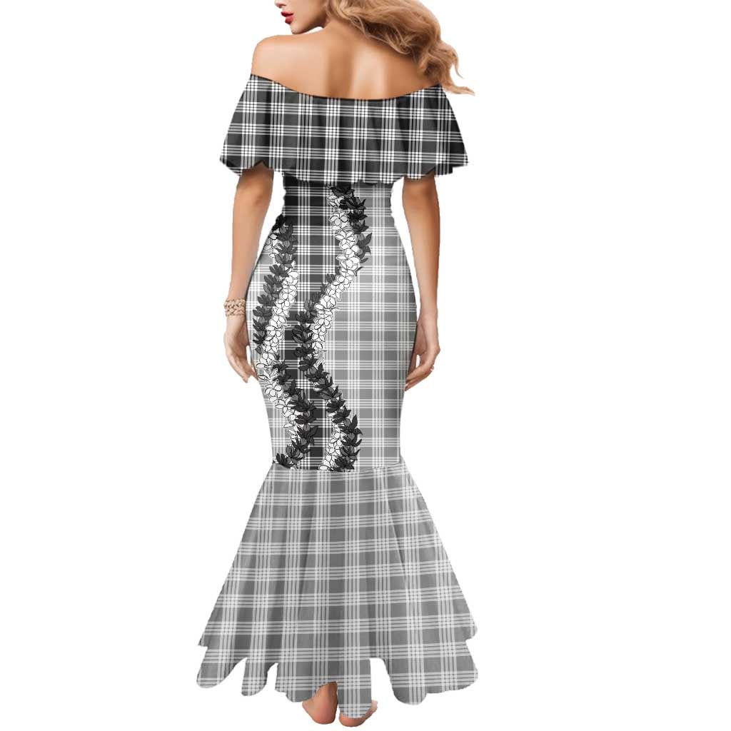 Gray Hawaii Palaka Family Matching Mermaid Dress and Hawaiian Shirt Hawaiian Honohono Lei LT05 - Polynesian Pride