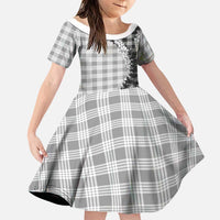 Gray Hawaii Palaka Family Matching Puletasi and Hawaiian Shirt Hawaiian Honohono Lei LT05 Daughter's Dress Gray - Polynesian Pride