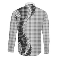 Gray Hawaii Palaka Family Matching Summer Maxi Dress and Hawaiian Shirt Hawaiian Honohono Lei LT05 - Polynesian Pride