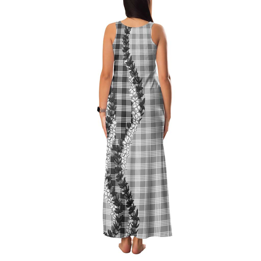 Gray Hawaii Palaka Family Matching Tank Maxi Dress and Hawaiian Shirt Hawaiian Honohono Lei LT05 - Polynesian Pride