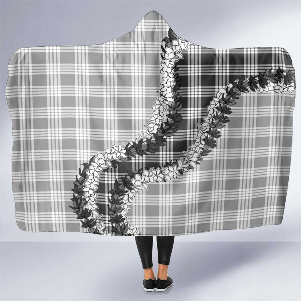Gray Hawaii Palaka Hooded Blanket Hawaiian Honohono Lei