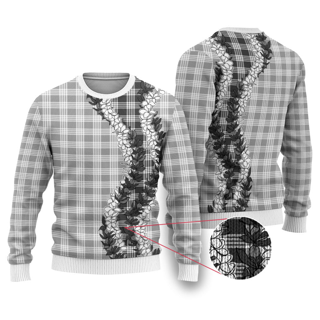 Gray Hawaii Palaka Ugly Christmas Sweater Hawaiian Honohono Lei