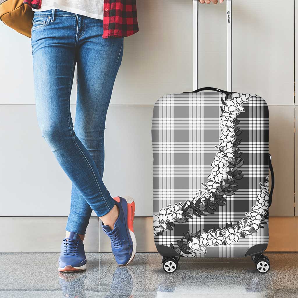 Gray Hawaii Palaka Luggage Cover Hawaiian Honohono Lei