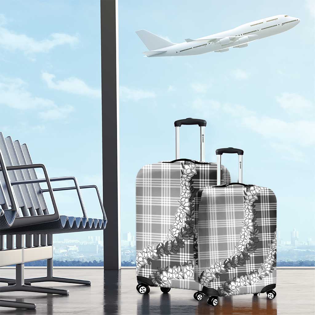 Gray Hawaii Palaka Luggage Cover Hawaiian Honohono Lei
