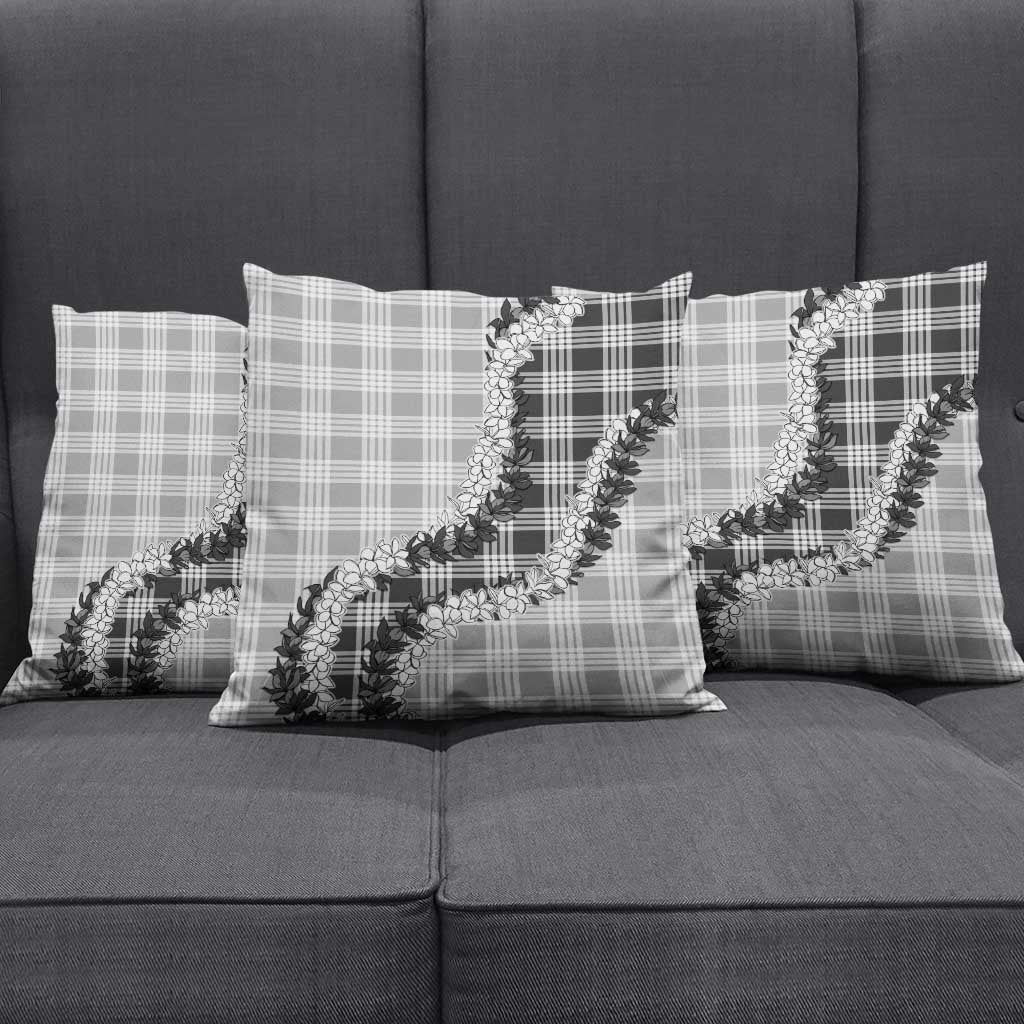 Gray Hawaii Palaka Pillow Cover Hawaiian Honohono Lei