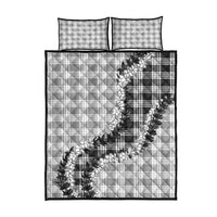 Gray Hawaii Palaka Quilt Bed Set Hawaiian Honohono Lei