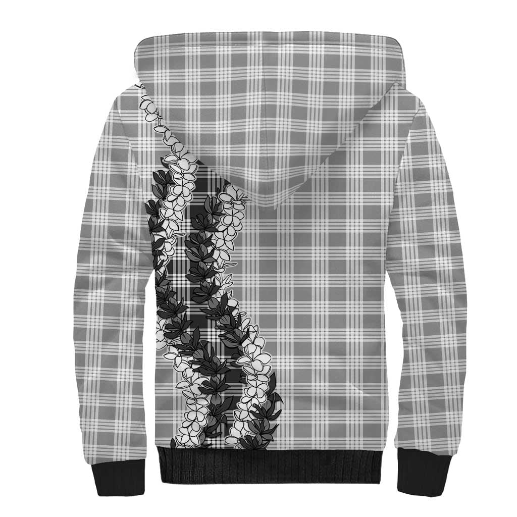Gray Hawaii Palaka Sherpa Hoodie Hawaiian Honohono Lei