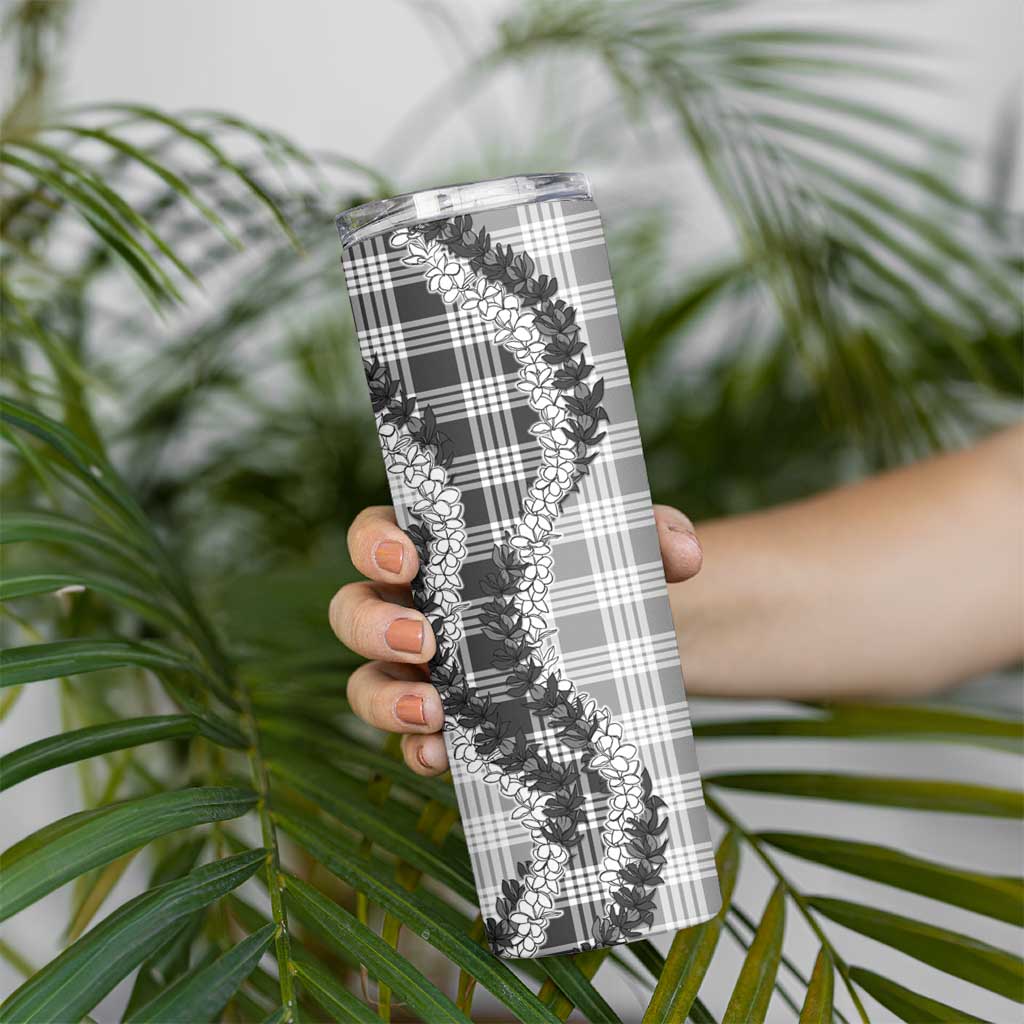 Gray Hawaii Palaka Skinny Tumbler Hawaiian Honohono Lei