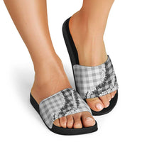Gray Hawaii Palaka Slide Sandals Hawaiian Honohono Lei