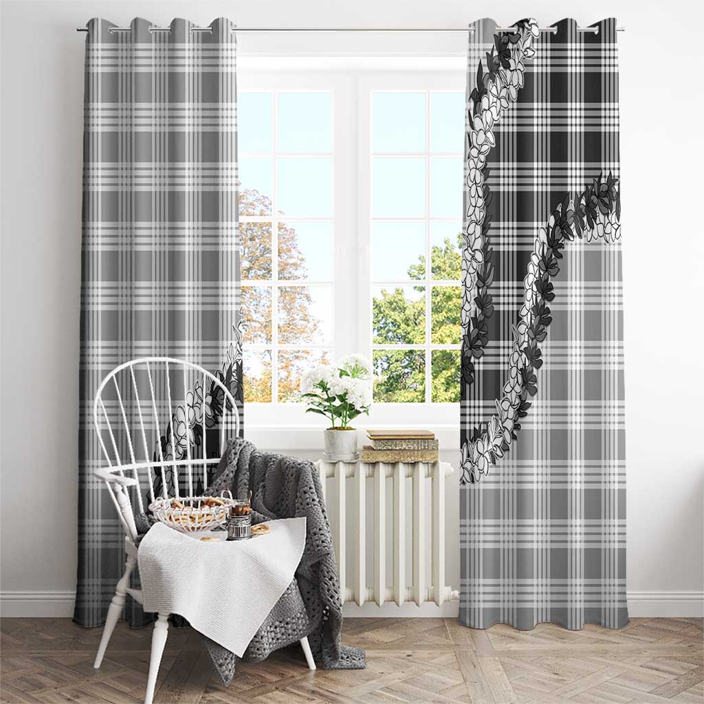Gray Hawaii Palaka Window Curtain Hawaiian Honohono Lei