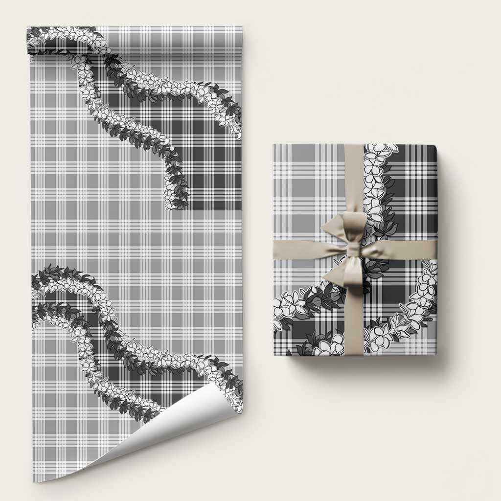 Gray Hawaii Palaka Wrapping Paper Hawaiian Honohono Lei