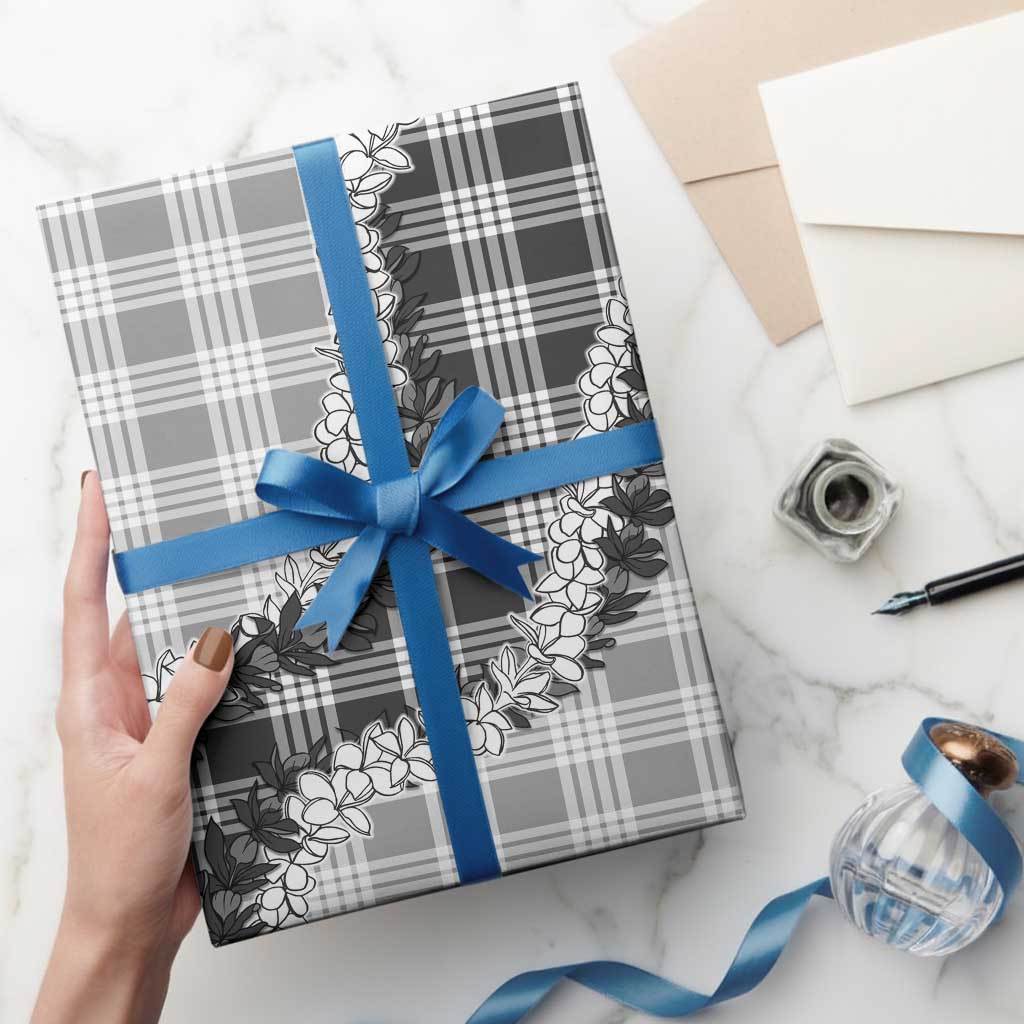 Gray Hawaii Palaka Wrapping Paper Hawaiian Honohono Lei