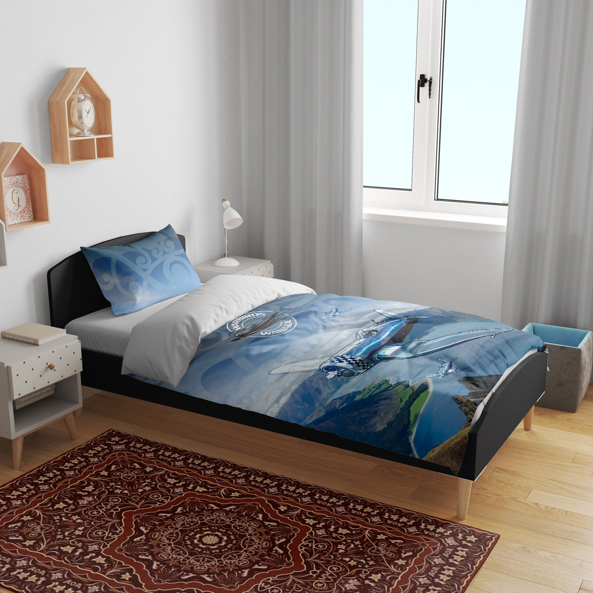 New Zealand Wanaka Air Show Bedding Set With Maori Pattern