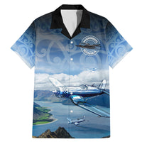 New Zealand Wanaka Air Show Family Matching Mermaid Dress and Hawaiian Shirt With Maori Pattern LT05 Dad's Shirt - Short Sleeve Blue - Polynesian Pride