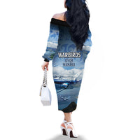 New Zealand Wanaka Air Show Family Matching Off The Shoulder Long Sleeve Dress and Hawaiian Shirt With Maori Pattern LT05 - Polynesian Pride