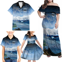 New Zealand Wanaka Air Show Family Matching Off Shoulder Maxi Dress and Hawaiian Shirt With Maori Pattern LT05 - Polynesian Pride