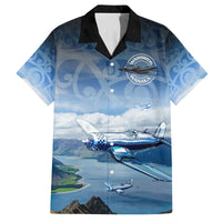 New Zealand Wanaka Air Show Family Matching Off Shoulder Maxi Dress and Hawaiian Shirt With Maori Pattern LT05 Dad's Shirt - Short Sleeve Blue - Polynesian Pride