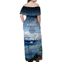 New Zealand Wanaka Air Show Family Matching Off Shoulder Maxi Dress and Hawaiian Shirt With Maori Pattern LT05 - Polynesian Pride