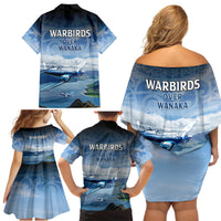New Zealand Wanaka Air Show Family Matching Off Shoulder Short Dress and Hawaiian Shirt With Maori Pattern LT05 - Polynesian Pride