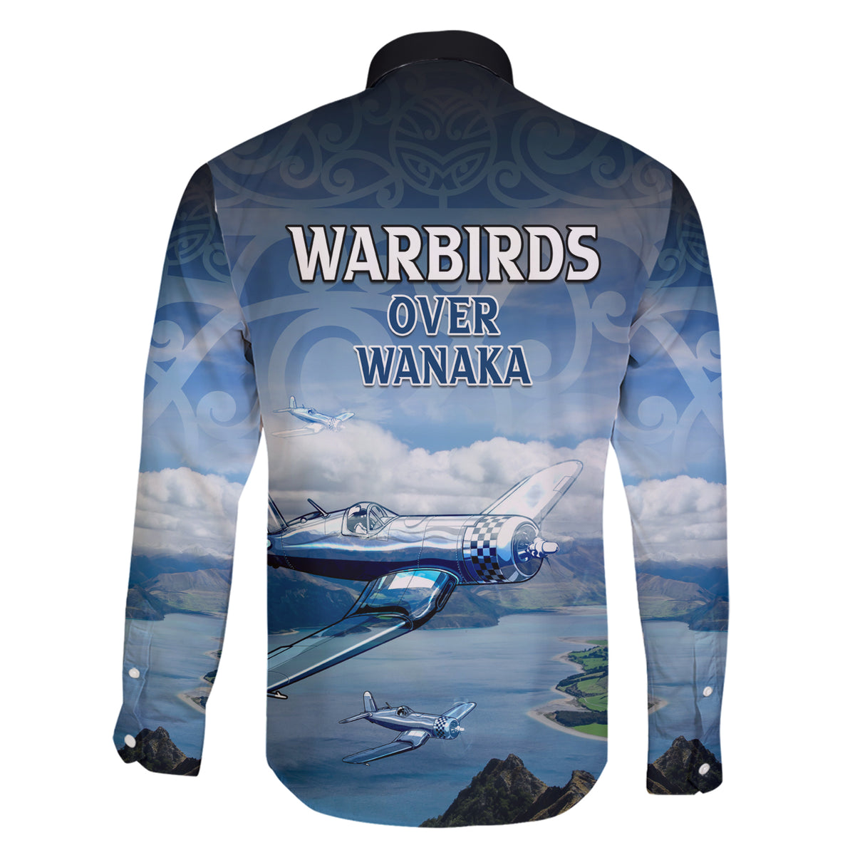 New Zealand Wanaka Air Show Family Matching Short Sleeve Bodycon Dress and Hawaiian Shirt With Maori Pattern LT05 - Polynesian Pride