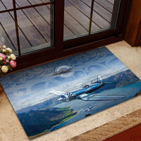 New Zealand Wanaka Air Show Rubber Doormat With Maori Pattern