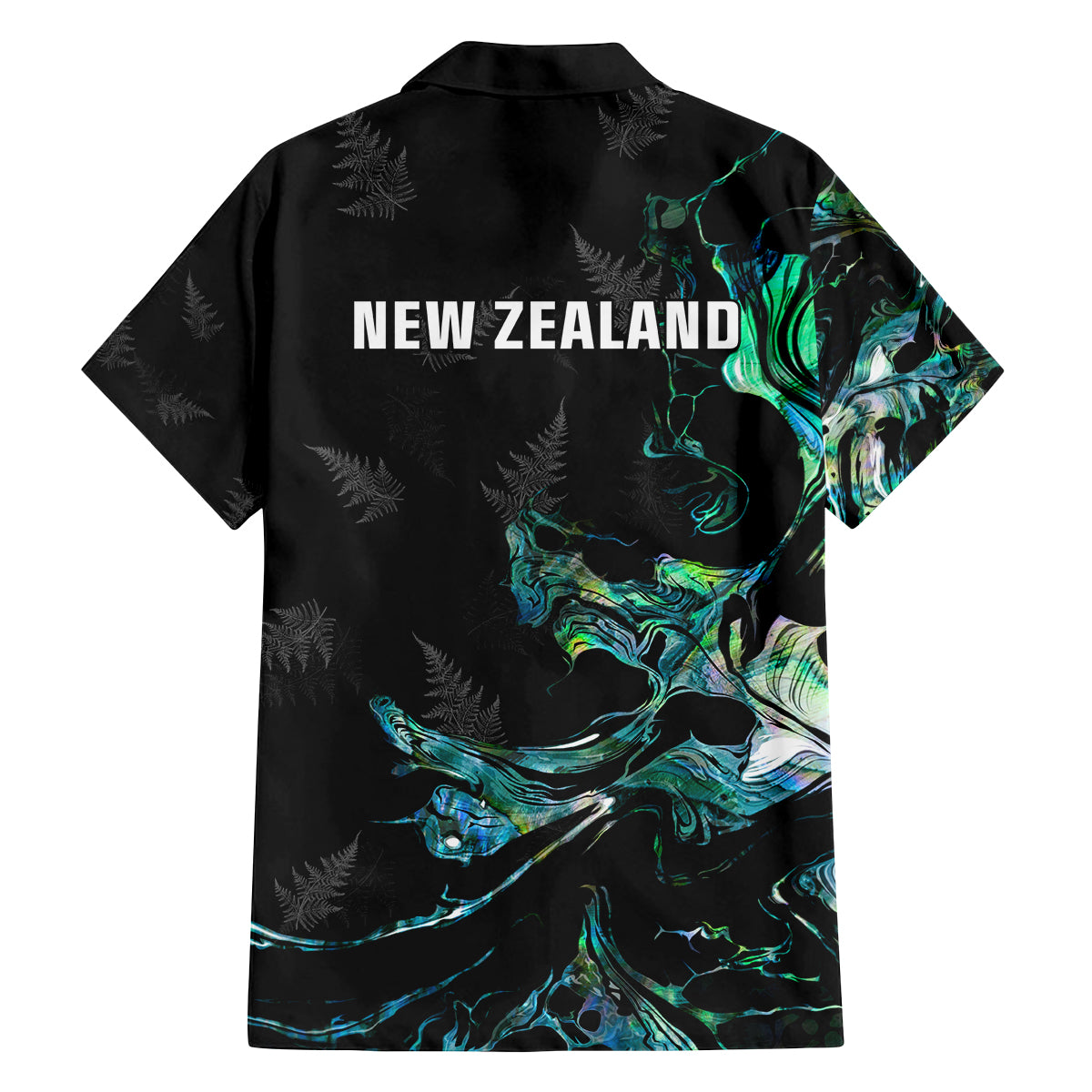 New Zealand Marathon Family Matching Off Shoulder Maxi Dress and Hawaiian Shirt Silver Fern Paua Shell Simple Style LT05 - Polynesian Pride