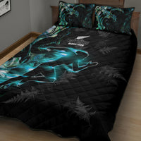 New Zealand Marathon Quilt Bed Set Silver Fern Paua Shell Simple Style