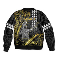 Hawaii King Kamehameha The Great Bomber Jacket Gold Tribal Tattoo LT05 - Polynesian Pride