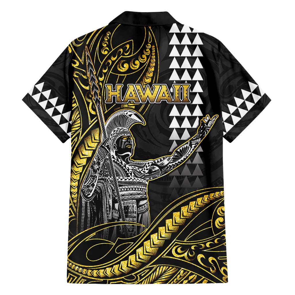 Hawaii King Kamehameha The Great Family Matching Puletasi and Hawaiian Shirt Gold Tribal Tattoo LT05 - Polynesian Pride