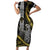 Hawaii King Kamehameha The Great Family Matching Short Sleeve Bodycon Dress and Hawaiian Shirt Gold Tribal Tattoo