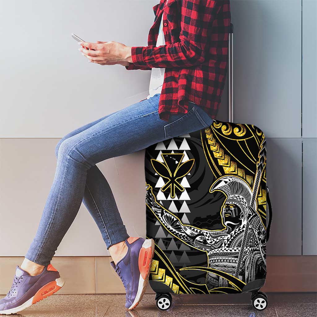 Hawaii King Kamehameha The Great Luggage Cover Gold Tribal Tattoo