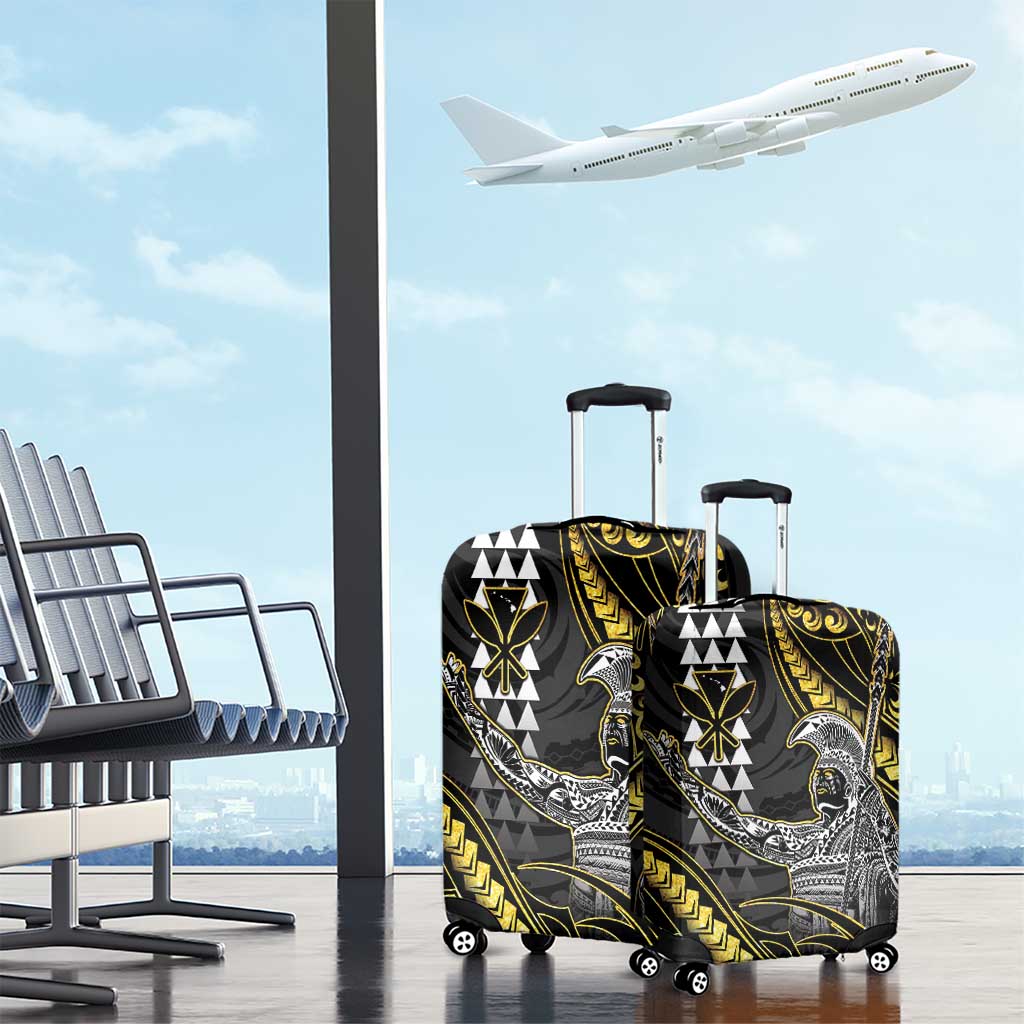 Hawaii King Kamehameha The Great Luggage Cover Gold Tribal Tattoo