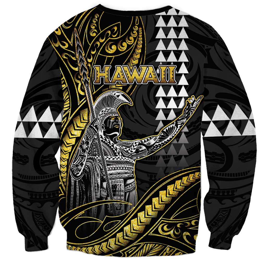Hawaii King Kamehameha The Great Sweatshirt Gold Tribal Tattoo LT05 - Polynesian Pride