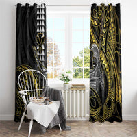 Hawaii King Kamehameha The Great Window Curtain Gold Tribal Tattoo