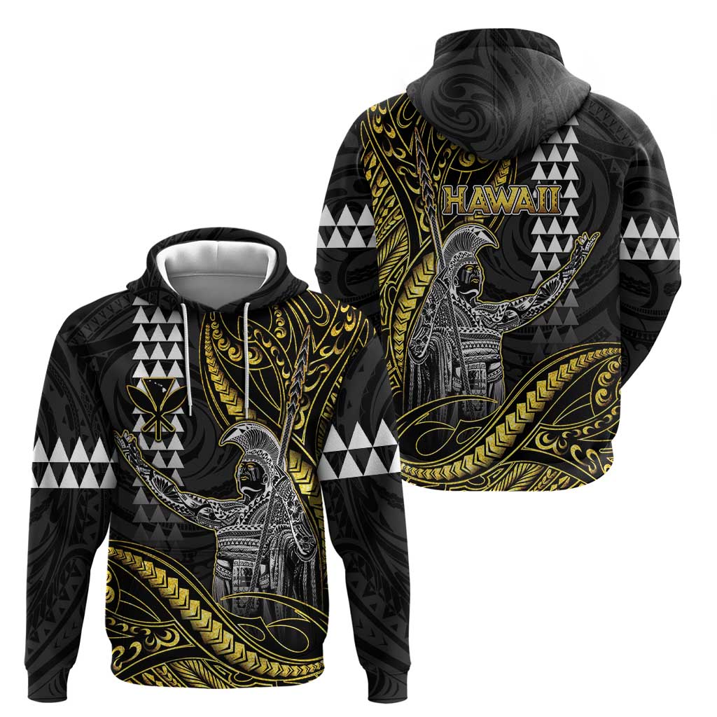 Hawaii King Kamehameha The Great Zip Hoodie Gold Tribal Tattoo