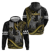 Hawaii King Kamehameha The Great Zip Hoodie Gold Tribal Tattoo