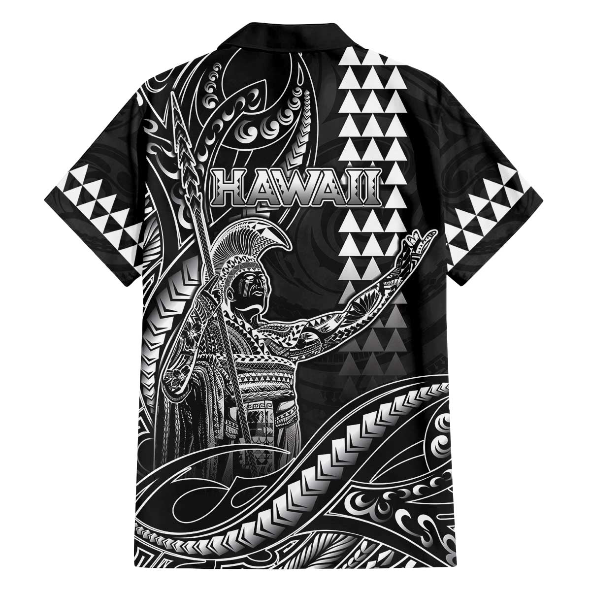 Hawaii King Kamehameha The Great Family Matching Off The Shoulder Long Sleeve Dress and Hawaiian Shirt Black Tribal Tattoo LT05 - Polynesian Pride