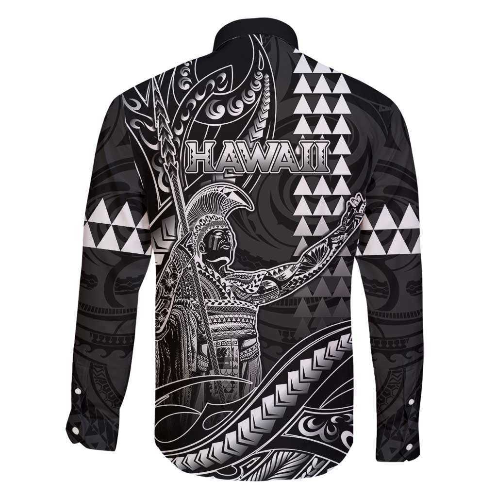 Hawaii King Kamehameha The Great Family Matching Off Shoulder Short Dress and Hawaiian Shirt Black Tribal Tattoo LT05 - Polynesian Pride