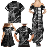 Hawaii King Kamehameha The Great Family Matching Summer Maxi Dress and Hawaiian Shirt Black Tribal Tattoo LT05 - Polynesian Pride