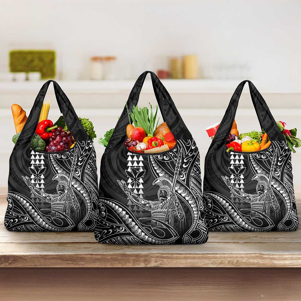Hawaii King Kamehameha The Great Grocery Bag Black Tribal Tattoo