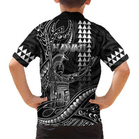Hawaii King Kamehameha The Great Kid Hawaiian Shirt Black Tribal Tattoo
