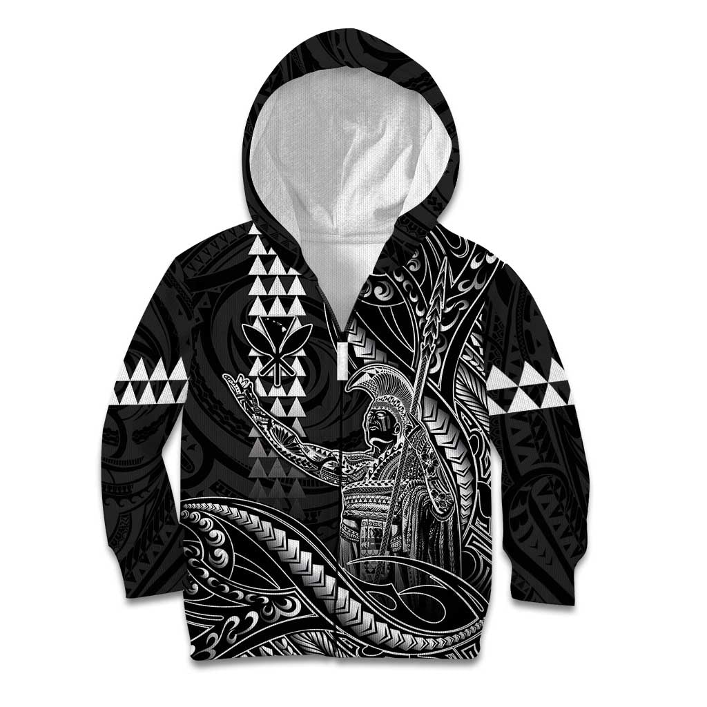 Hawaii King Kamehameha The Great Kid Hoodie Black Tribal Tattoo