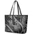 Hawaii King Kamehameha The Great Leather Tote Bag Black Tribal Tattoo