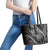 Hawaii King Kamehameha The Great Leather Tote Bag Black Tribal Tattoo