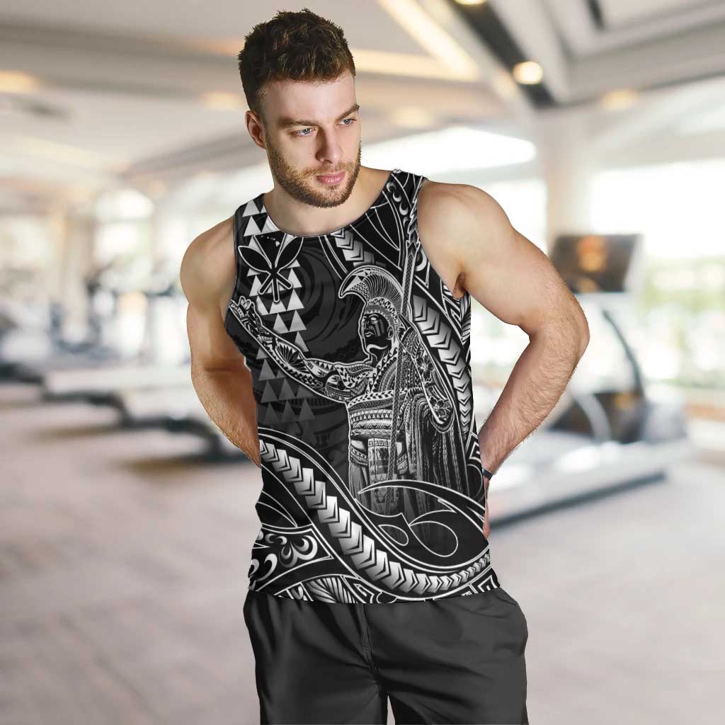 Hawaii King Kamehameha The Great Men Tank Top Black Tribal Tattoo