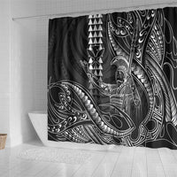 Hawaii King Kamehameha The Great Shower Curtain Black Tribal Tattoo