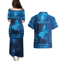 Personalised New Zealand Mother's Day Couples Matching Puletasi and Hawaiian Shirt Ko Te Whaea Te Takere O Te Waka LT05 - Polynesian Pride