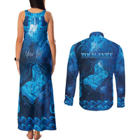 Personalised New Zealand Mother's Day Couples Matching Tank Maxi Dress and Long Sleeve Button Shirt Ko Te Whaea Te Takere O Te Waka LT05 - Polynesian Pride