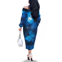 Personalised New Zealand Mother's Day Family Matching Off The Shoulder Long Sleeve Dress and Hawaiian Shirt Ko Te Whaea Te Takere O Te Waka LT05 - Polynesian Pride