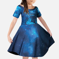 Personalised New Zealand Mother's Day Family Matching Off Shoulder Maxi Dress and Hawaiian Shirt Ko Te Whaea Te Takere O Te Waka LT05 Daughter's Dress Blue - Polynesian Pride